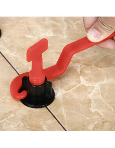 Set de nivelare si aliniere a placilor ceramice, 100 tije tip T refolosibile, distantiere, chei