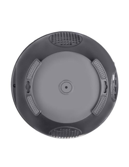Lampa de noptiera cu proiector, muzicala, LED, telecomanda, bluetooth, incarcare USB, negru, 17x13 cm, Isotrade