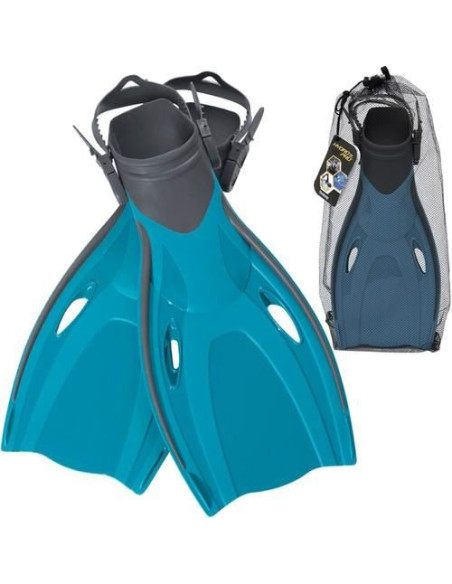 Labe de inot, inotatoare, silicon, albastru, marime reglabila 37-41, 41x22 cm, Bestway 