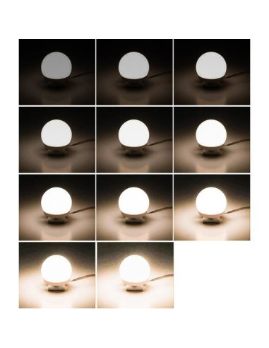 Becuri LED pentru oglinda, masa de toaleta, machiaj, cu panou control, 30 moduri iluminare, USB, set 10 buc, Malatec