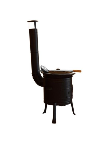 Soba pentru ceaun/tuci, cu burlan, polonic, ceaun de 14 L, 36x42 cm, Perfect Home