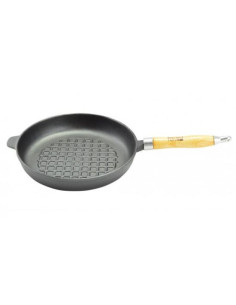 Tigaie fonta cu maner lemn, 24 cm, Perfect Home