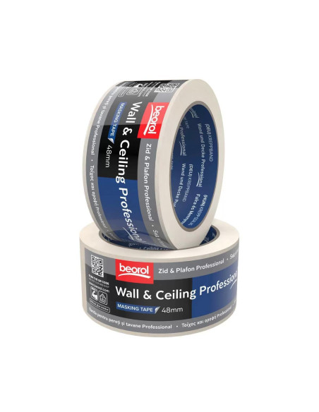 Banda acoperire, 48 mm x 33 m, Indoor Profesional, solvent, alba, Beorol