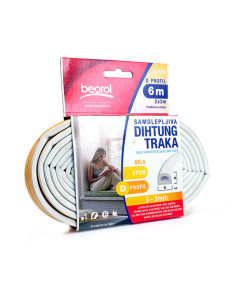 Banda etansare usi si ferestre, alb, profil D 2x3 m, Beorol