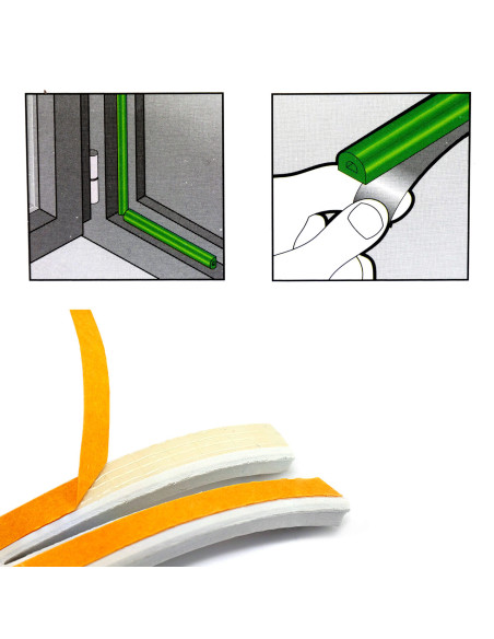 Banda etansare usi si ferestre, alb, profil D 2x3 m, Beorol