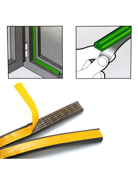 Banda etansare usi si ferestre, maro, profil D 2x3 m, Beorol