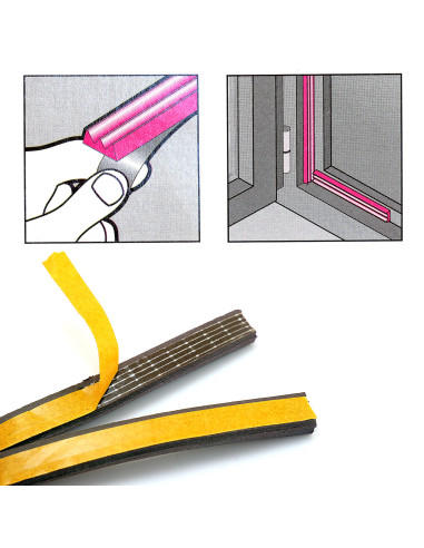 Banda etansare usi si ferestre, maro, profil E 2x3 m, Beorol