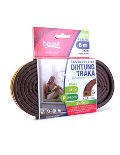 Banda etansare usi si ferestre, maro, profil P 2x3 m, Beorol