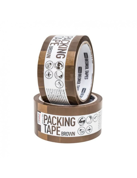 Banda adeziva/scotch, pentru ambalat, maro, 50 mm x 50 m, BEOROL