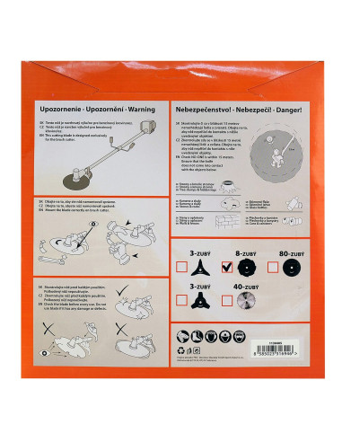 Disc circular pentru motocoasa/trimmer, 255x1.6 mm, 8 dinti