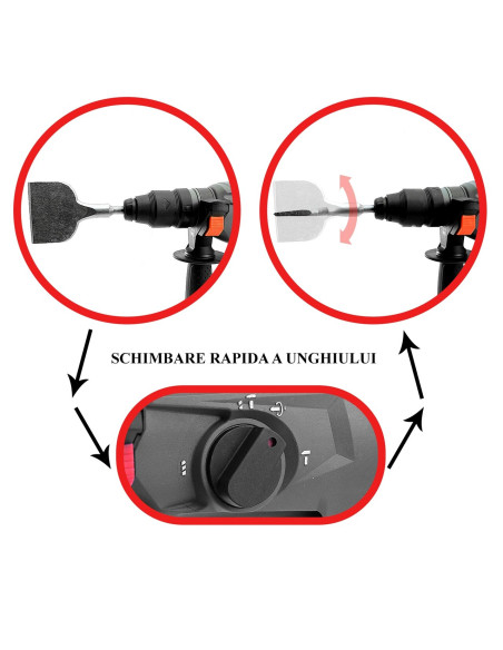 Rotopercutor, SDS Plus, 820 W, 2 mandrine interschimbabile, 3 J, Worcraft