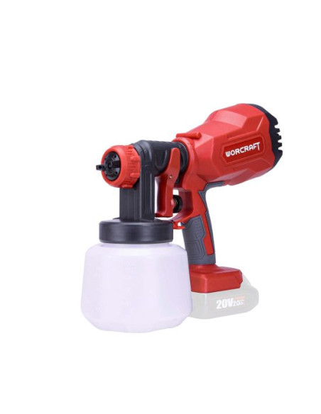 Pistol de vopsit, 20V Li-ion (acumulator neinclus), 1000 ml, 1.8-2.6 mm, Worcraft 