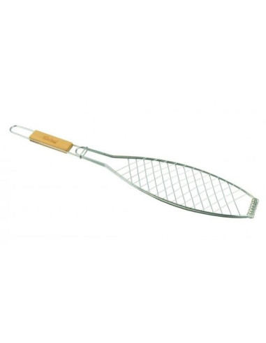 Gratar mobil cu blocare, maner lemn, pentru peste, 56.5x11.6 cm, Perfect Home