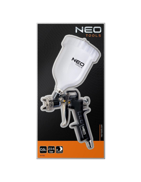 Pistol de vopsit, vas superior plastic, 4 bar, 0.6 L, 1.5 mm, NEO