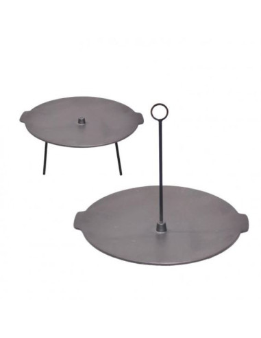 Disc pentru gratar, fonta, 2 functii, cu picioare si agatator, 44x23.5 cm, Perfect Home