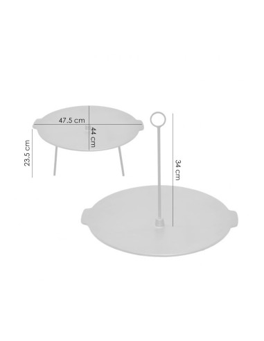 Disc pentru gratar, fonta, 2 functii, cu picioare si agatator, 44x23.5 cm, Perfect Home