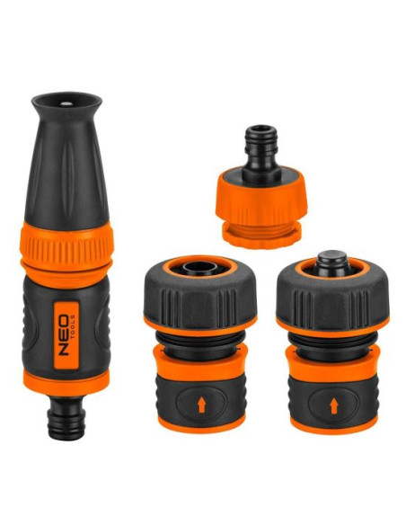 Set de stropit, duza furtun cu accesorii, 4 piese, 3/4", NEO