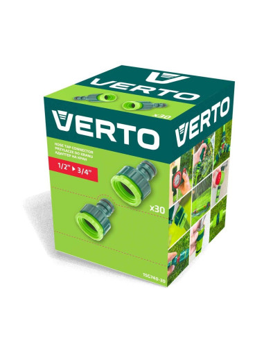 Set adaptor robinet, 1/2" - 3/4", 30 buc, VERTO