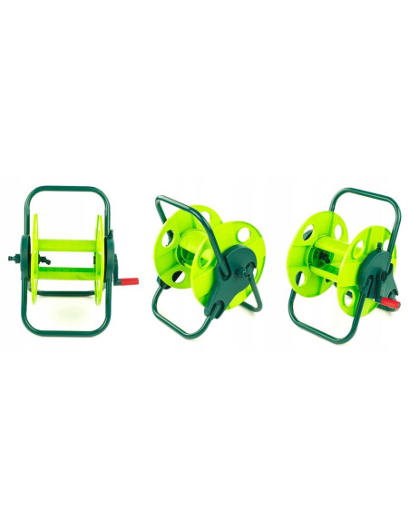 Tambur, rola, pentru furtun gradina, 1/2"-45 m, 3/4"-15 m, Verto 