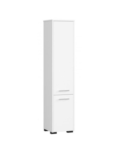 Dulap baie, placa laminata, 5 rafturi, 2 usi, alb, 30x30x140 cm