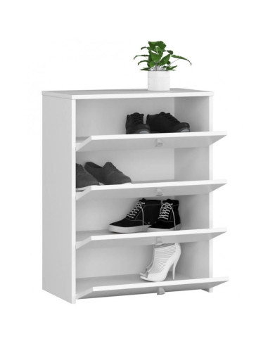 Dulap depozitat incaltaminte, pantofar, placa laminata, 4 sertare, alb, 60x33x80 cm
