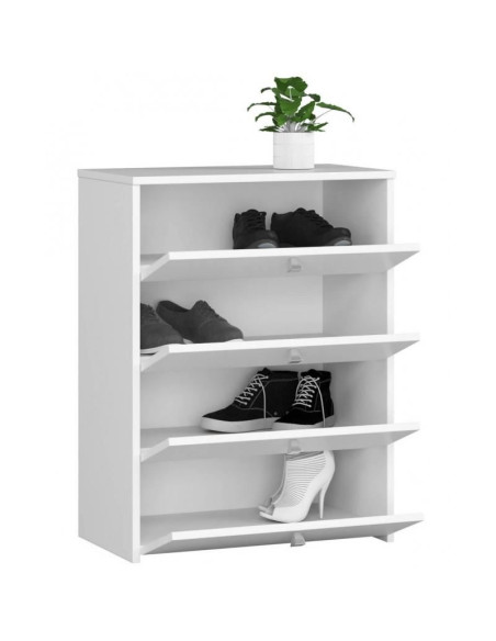 Dulap depozitat incaltaminte, pantofar, placa laminata, 4 sertare, alb, 60x33x80 cm