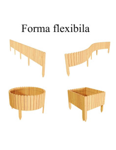 Gard de gradina decorativ din lemn, natur, 200x30 cm 2