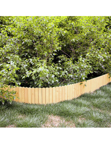 Gard de gradina decorativ din lemn, natur, 200x30 cm