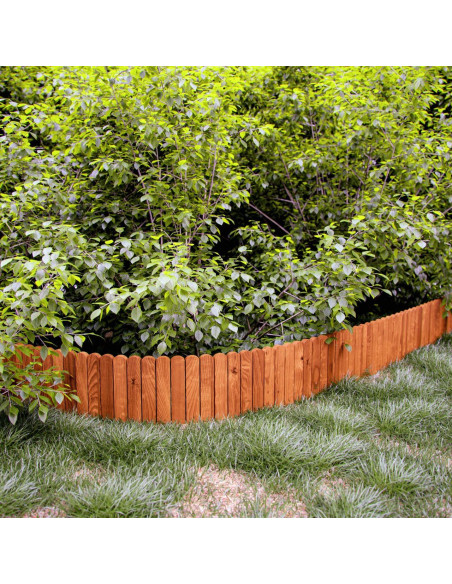 Gard de gradina decorativ din lemn, maro, 200x30 cm