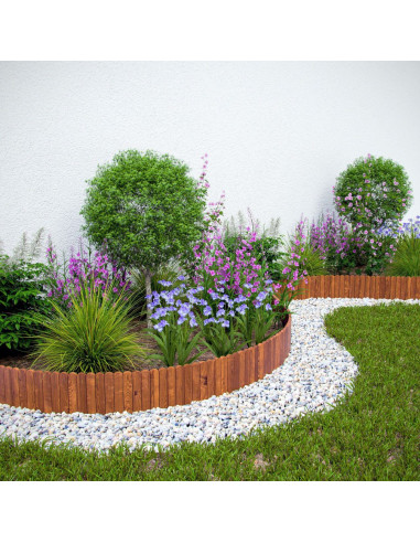 Gard de gradina decorativ din lemn, maro, 200x30 cm