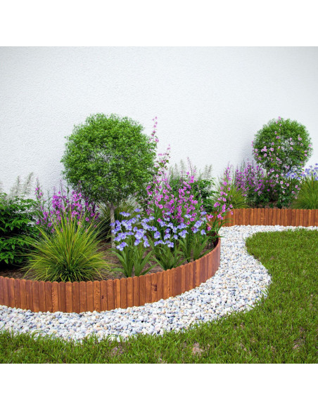 Gard de gradina decorativ din lemn, maro, 200x30 cm