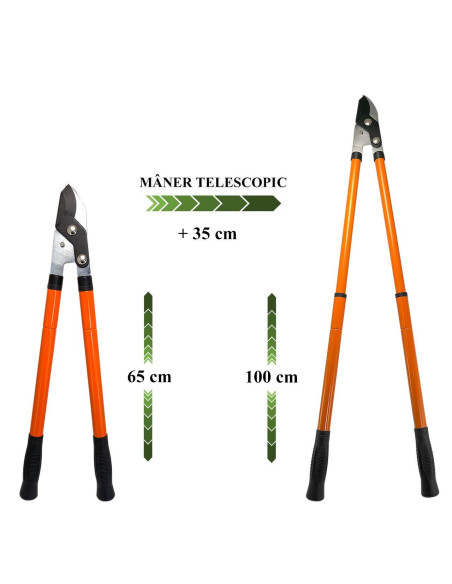 Foarfeca crengi, tip nicovala, maner telescopic 65-100 cm, Strend Pro