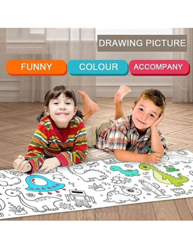 Rola hartie auto-adeziva si decupabila pentru desenat si colorat, 3m x 30 cm, Model cu printese