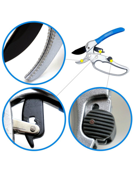 Foarfeca gradina, tip nicovala, cu clichet, pentru vita de vie, pomi, trandafiri, 12 cm, Aquacraft
