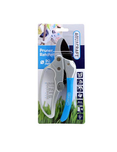 Foarfeca gradina, tip nicovala, cu clichet, pentru vita de vie, pomi, trandafiri, 12 cm, Aquacraft