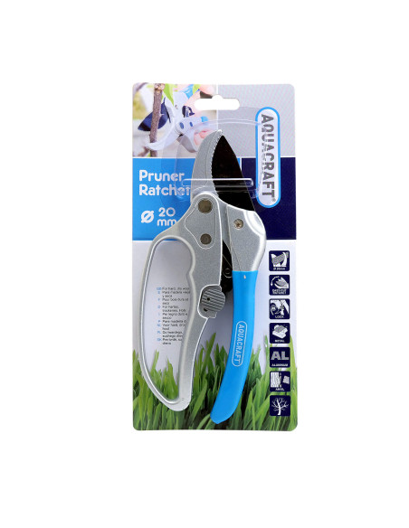 Foarfeca gradina, tip nicovala, cu clichet, pentru vita de vie, pomi, trandafiri, 12 cm, Aquacraft
