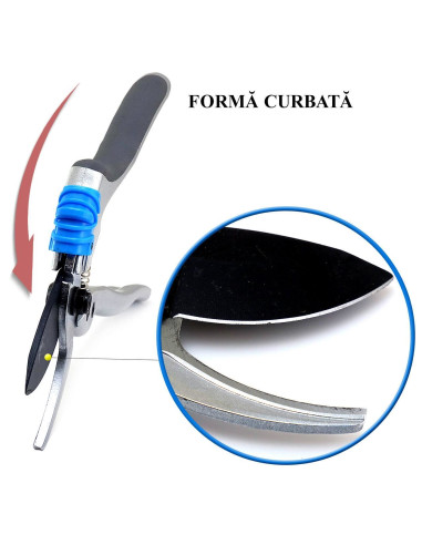 Foarfeca gradina, tip bypass, curbata, pentru trandafiri, pomi, vita de vie, 25.3 cm, Aquacraft