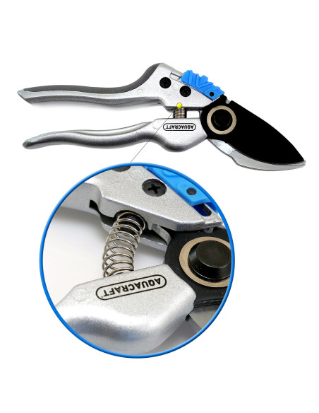 Foarfeca gradina, tip bypass, curbata, pentru trandafiri, pomi, vita de vie, 25.3 cm, Aquacraft