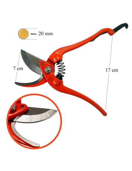 Foarfeca gradina, tip bypass, profesionala, forjata, vita vie, pomi, trandafiri, 22.5 cm, Strend Pro