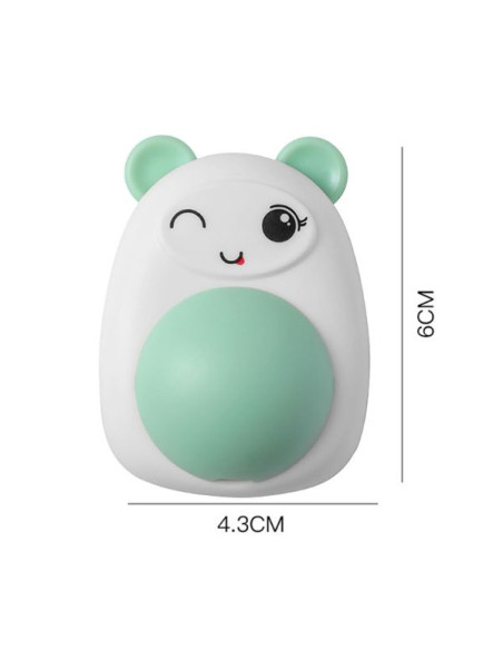Jucarie interactiva Model Ursulet pentru pisicute cu minge rotativa 360° din iarba Catnip, 4.3 x 6 cm, Roz