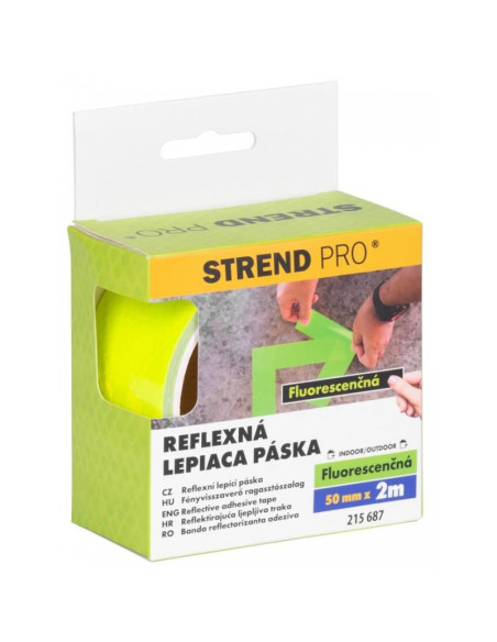 Banda reflectorizanta, autoadeziva, extra vizibila, 50 mm x 2 m, verde, Strend Pro