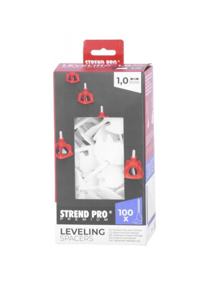 Set distantiere pentru sistem de nivelare si aliniere a placilor ceramice, LS122, alb, set 100 buc, 1 mm