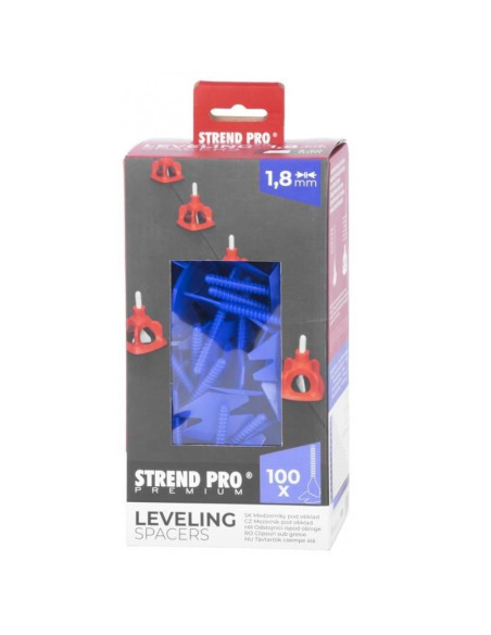 Set distantiere pentru sistem de nivelare si aliniere a placilor ceramice, LS122, albastru, 100 buc, 1.8 mm
