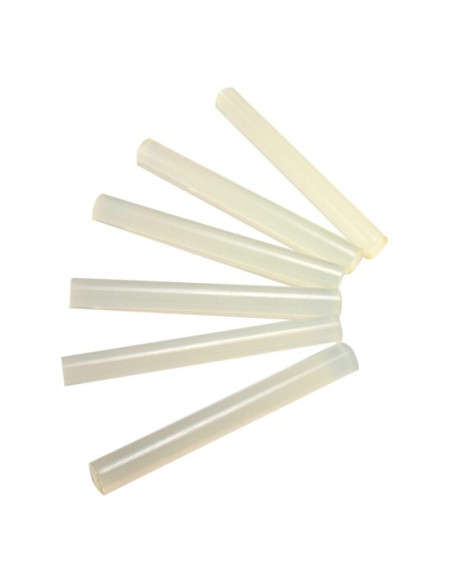 Baton silicon pentru pistol lipit, transparent, 6 buc, 11x150 mm