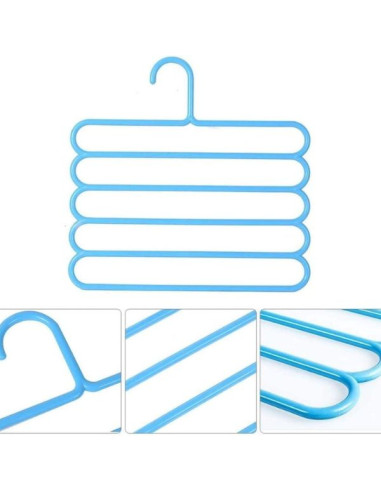 Set 4 umerase multifunctionale din plastic cu 5 pozitii pentru pantaloni, fuste, cravate, prosoape, care ajuta la economisirea s