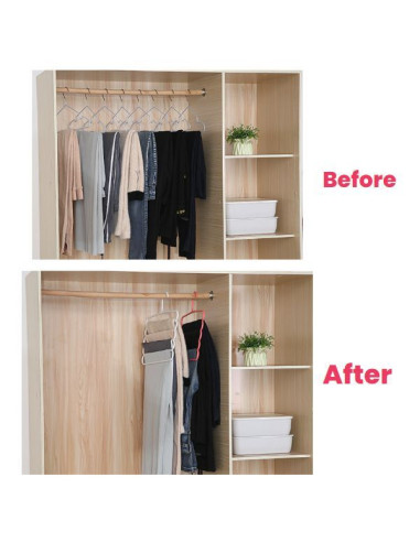 Set 4 umerase multifunctionale din plastic cu 5 pozitii pentru pantaloni, fuste, cravate, prosoape, care ajuta la economisirea s