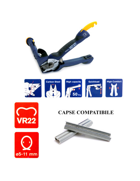 Cleste de legat gardul, cu capse, sarma si magazie, VR22, Rapid