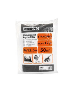 Folie acoperire, protectie, HDPE, 12 microni, 4x12.5 m, 50 mp, Strend Pro