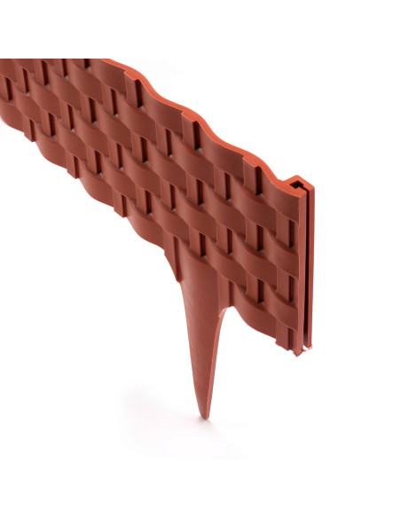 Gard pentru gradina din plastic flexibil, set 3 buc, 800x100/200 mm, 2.40 m