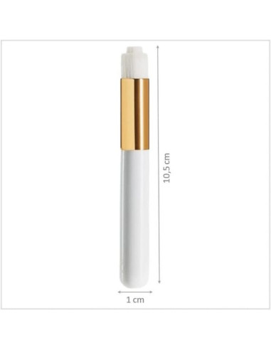 Perie compacta pentru curatarea si spalarea genelor, a tenului sau a nasului, perii foarte moi, 10 cm, Alb / Auriu